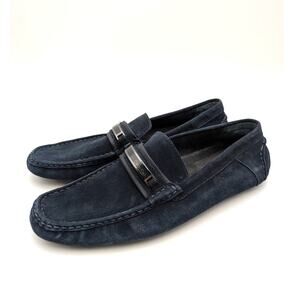 Calvin Klein Miden Suede Driving Loafer Shoes Men's Navy Blue Size US11M EU44